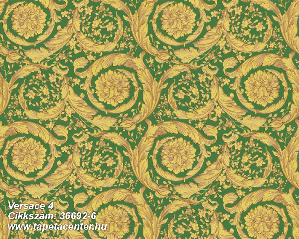 Barokk-klasszikus,különleges felületű,arany,zöld,súrolható,vlies tapéta 